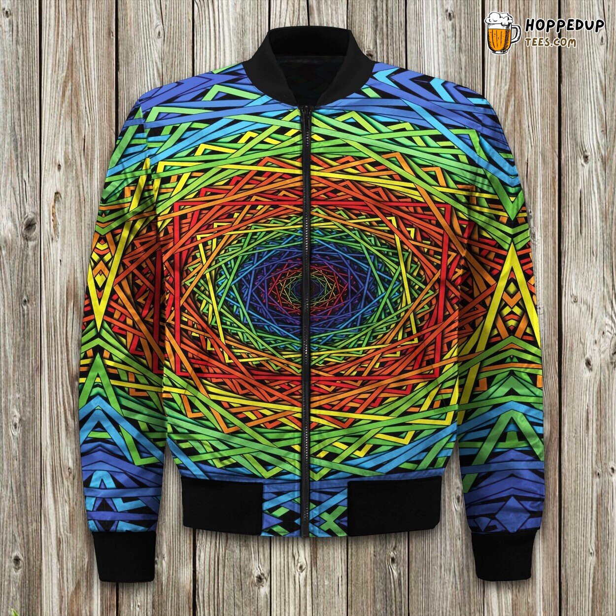 Bomber Jacket Colorful Winter Elegance Geometric Design Series Luxurious Warmth