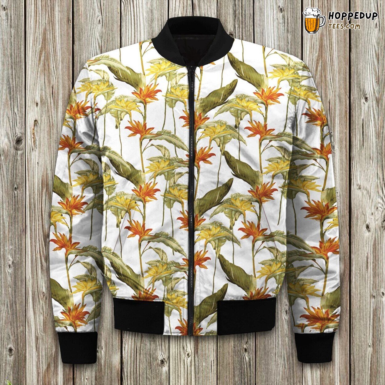 Bomber Jacket Winter Bird Of Paradise Design Detail Precision Crafted