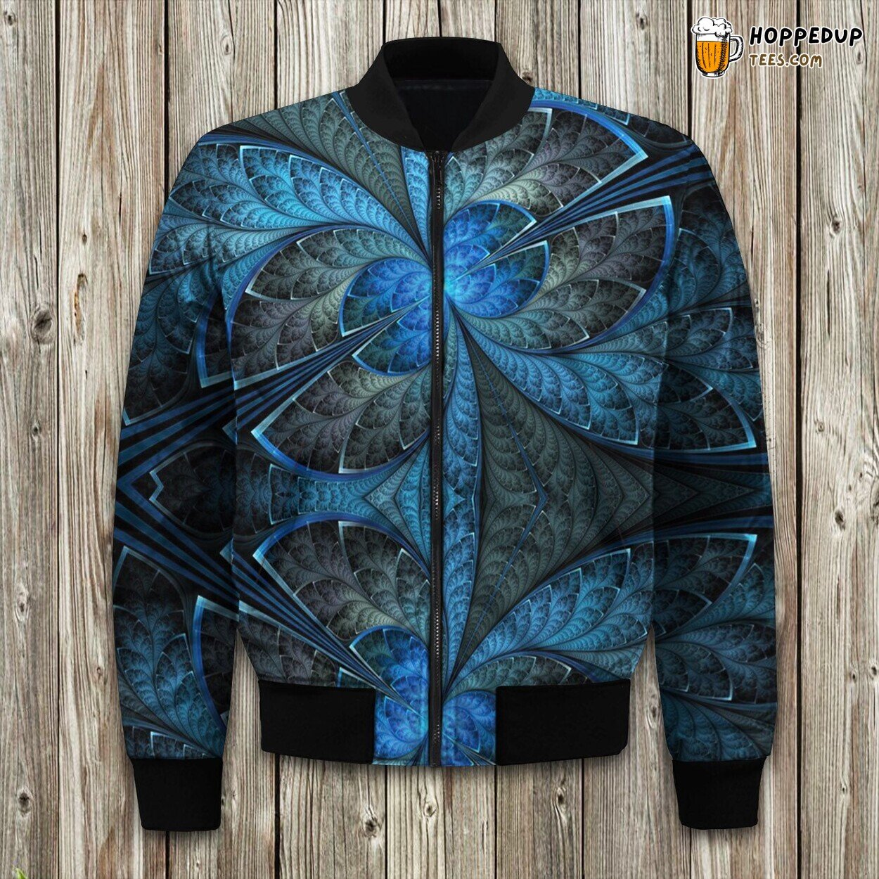 Bomber Jacket Winter Collection Showcasing Fractal Patterns