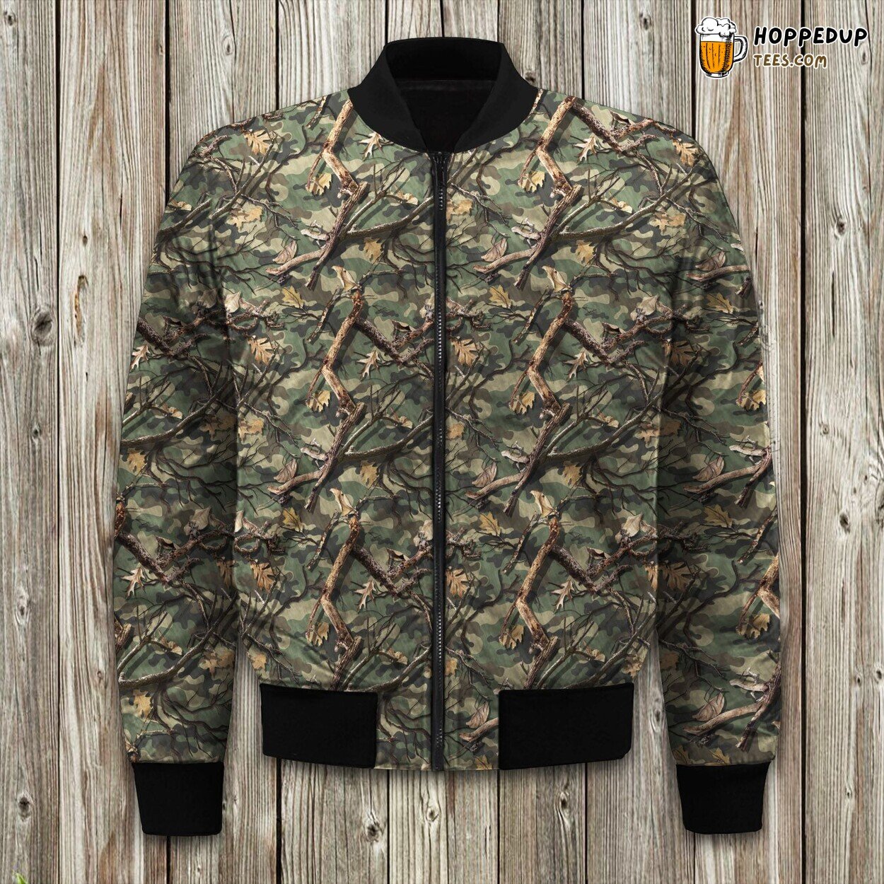 Bomber Winter Jacket Camouflage Hunting Graphics Stylish Coat