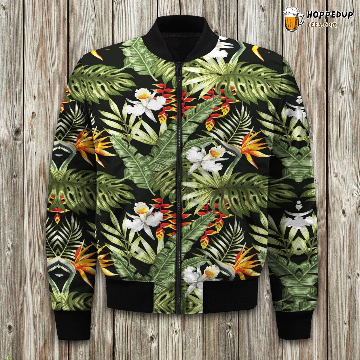 Bomber Winter Jacket Inspired By Hawaiian Tropical Plants Coat