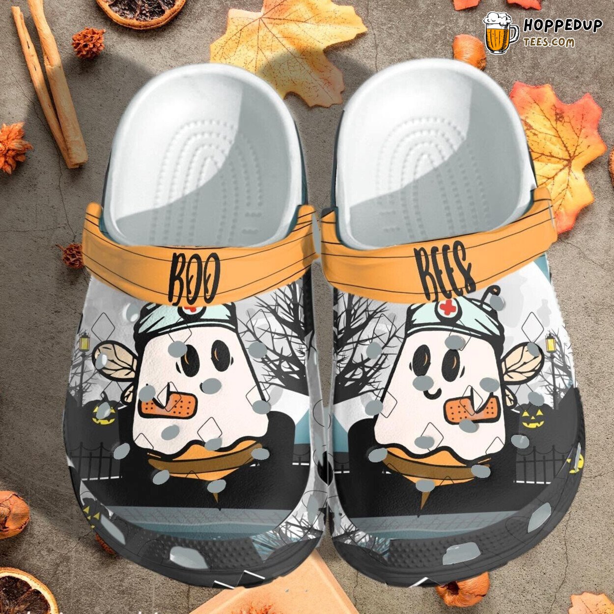 Boo Bees Nurse Crew Funny Halloween Themed Croc Clogs Humorous Gift