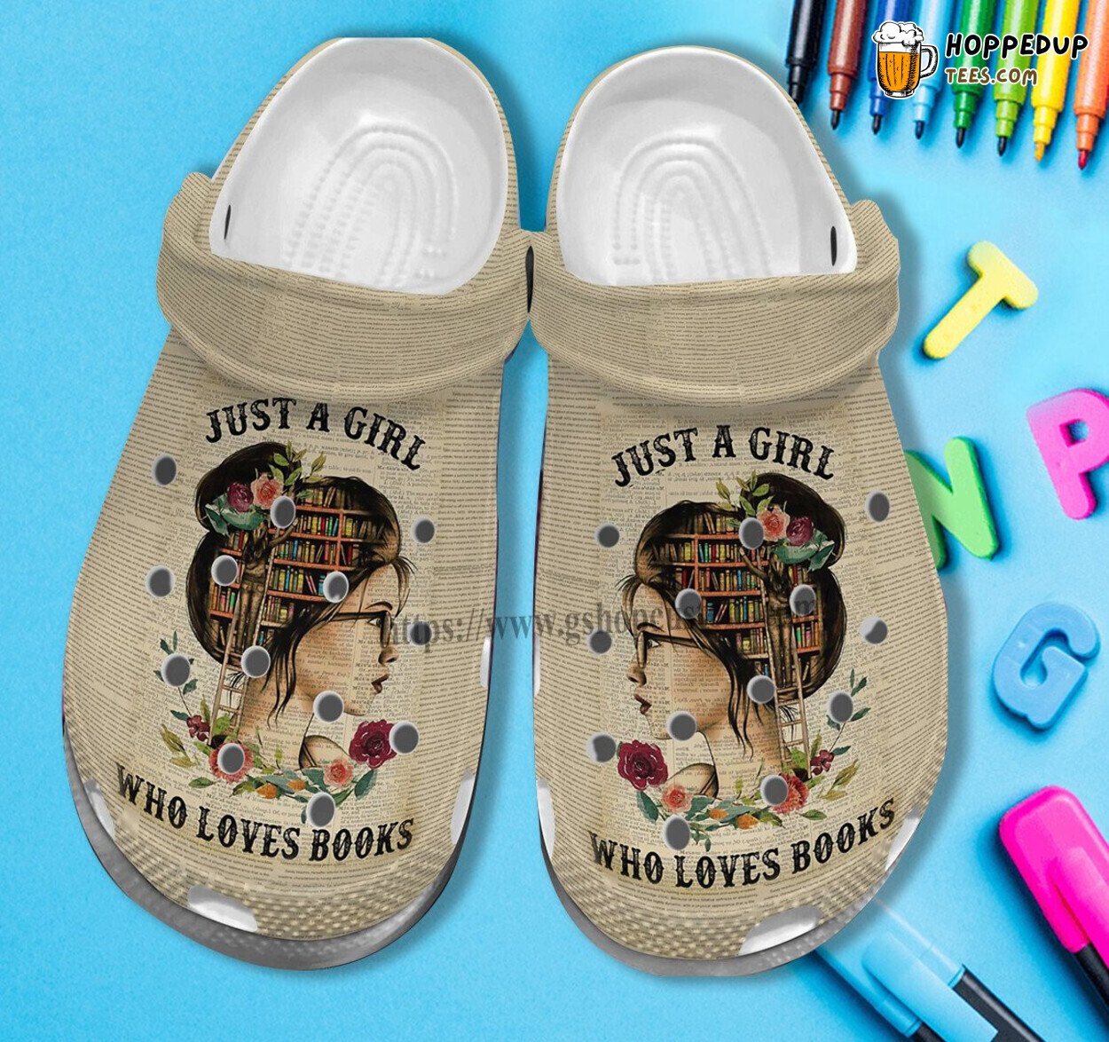 Book Girl Paper Vintage Birthday Women Girl Love Books Clogs