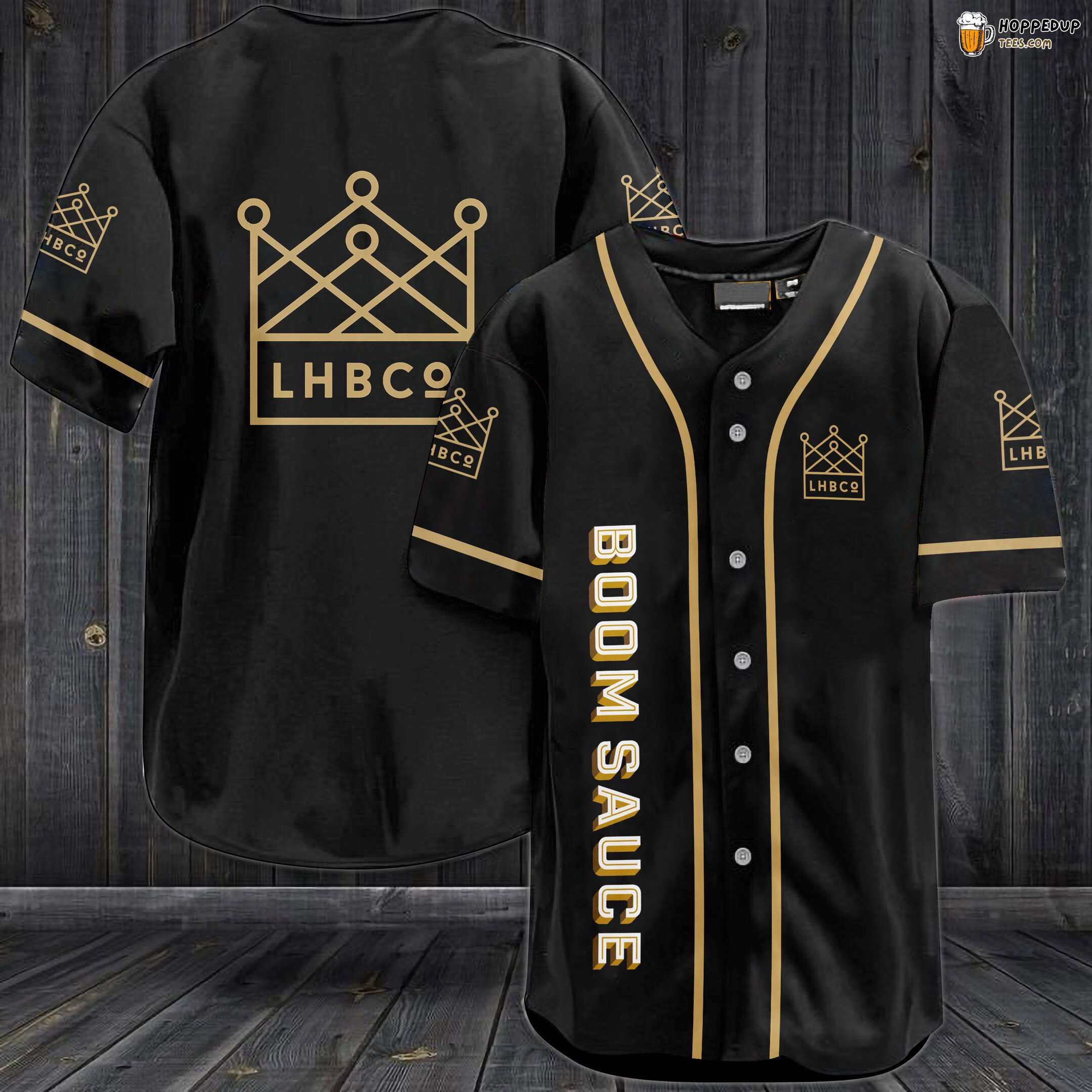 BoomSauce Beer Baseball Jersey Black Unisex Jersey Shirt