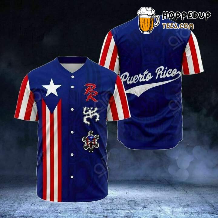 Boriken Puerto Rico Sol Taino Coqui Baseball Tee Jersey Shirts 3D Printed