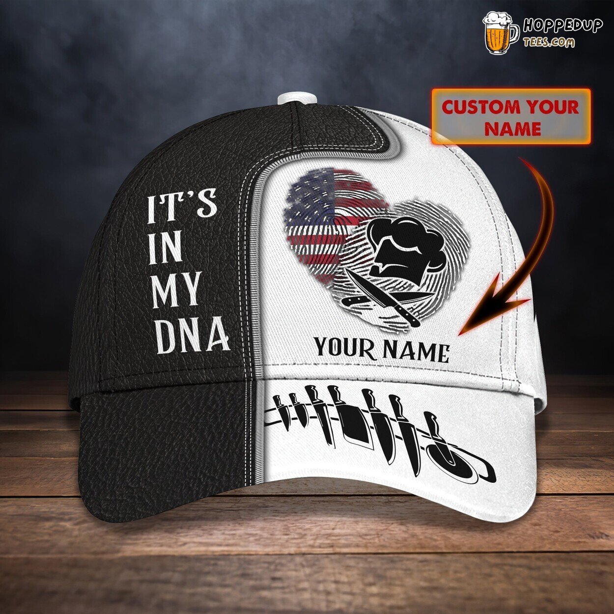 Born in the Kitchen 3D Classic Cap Chef DNA Personalized Name Edition