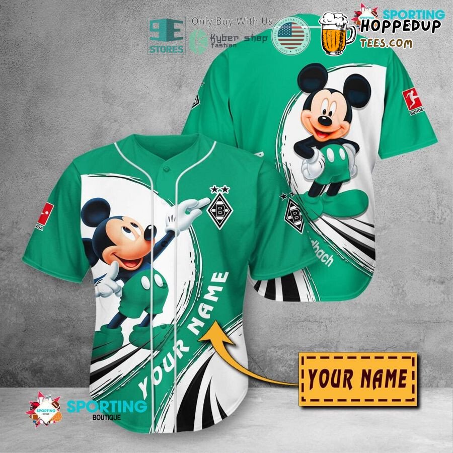 Borussia M?nchengladbach Custom Name Mickey Mouse Baseball Jersey Unisex Shirt