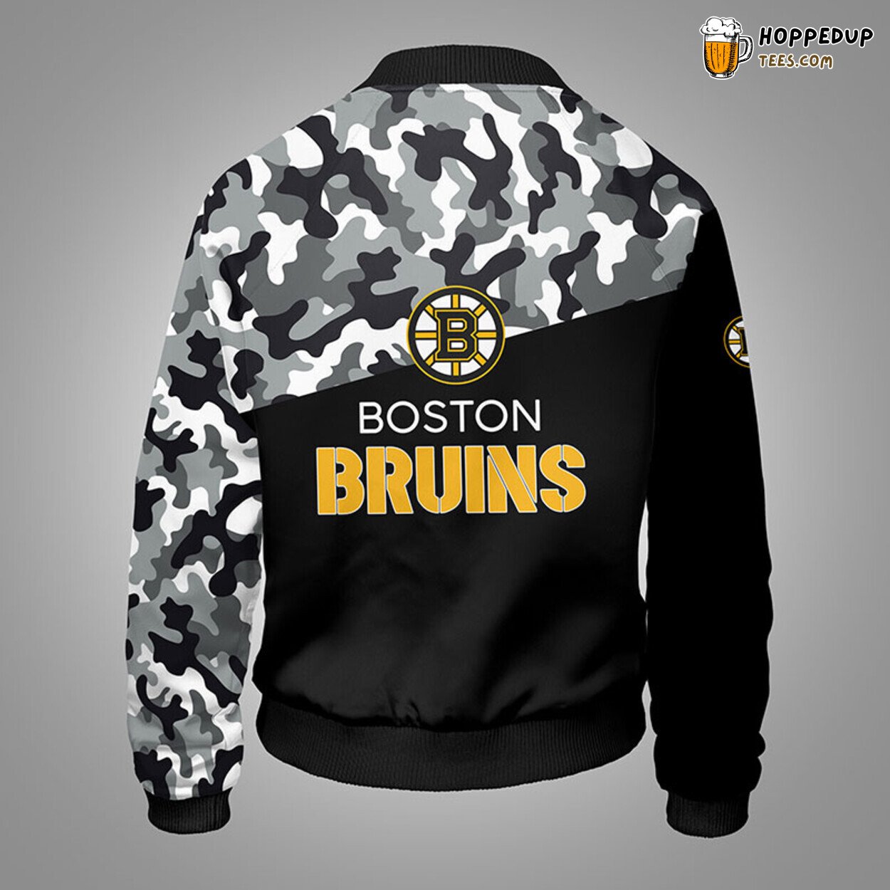 Boston Bruins NHL Camouflage Black Unique Bomber Jacket Stylish Design Look