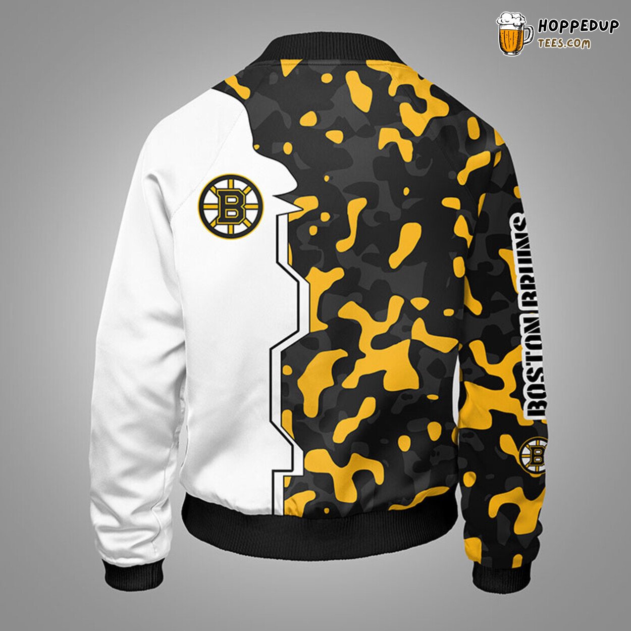 Boston Bruins NHL Camouflage Yellow Unique Bomber Jacket Stylish Design