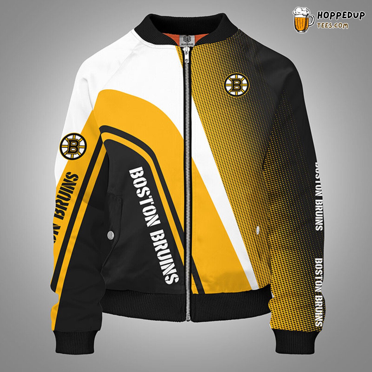 Boston Bruins NHL Distinct Yellow Bomber Jacket Unique Stylish Design Look