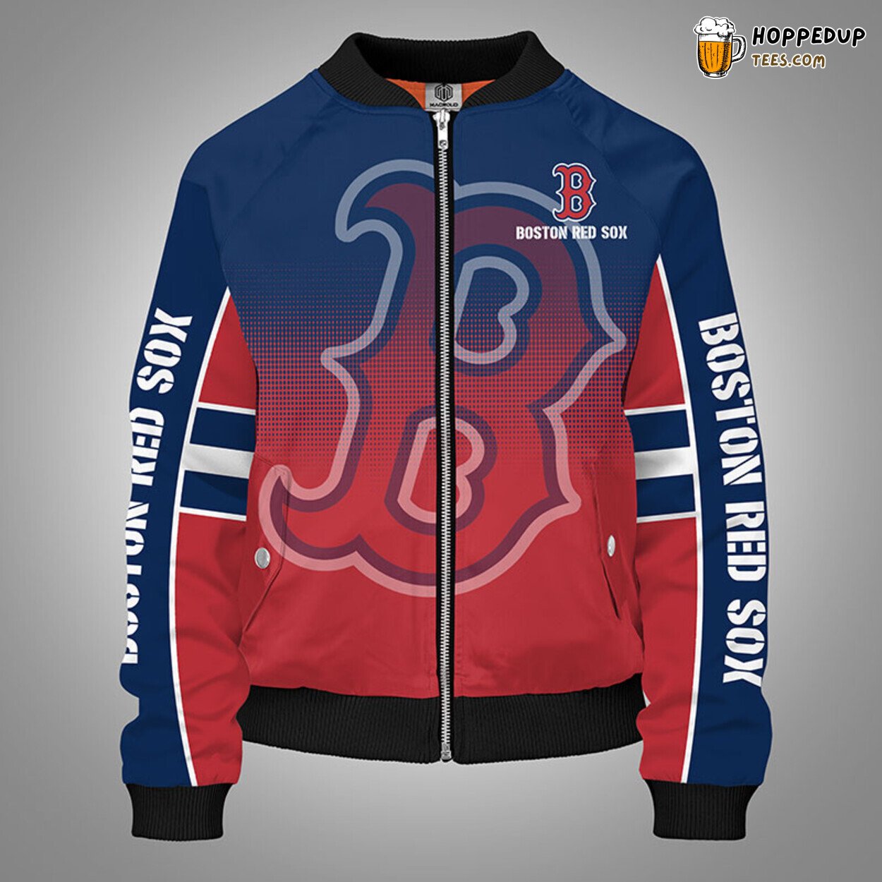 Boston Red Sox MLB Red Blue Unisex Premium Bomber Jacket Design
