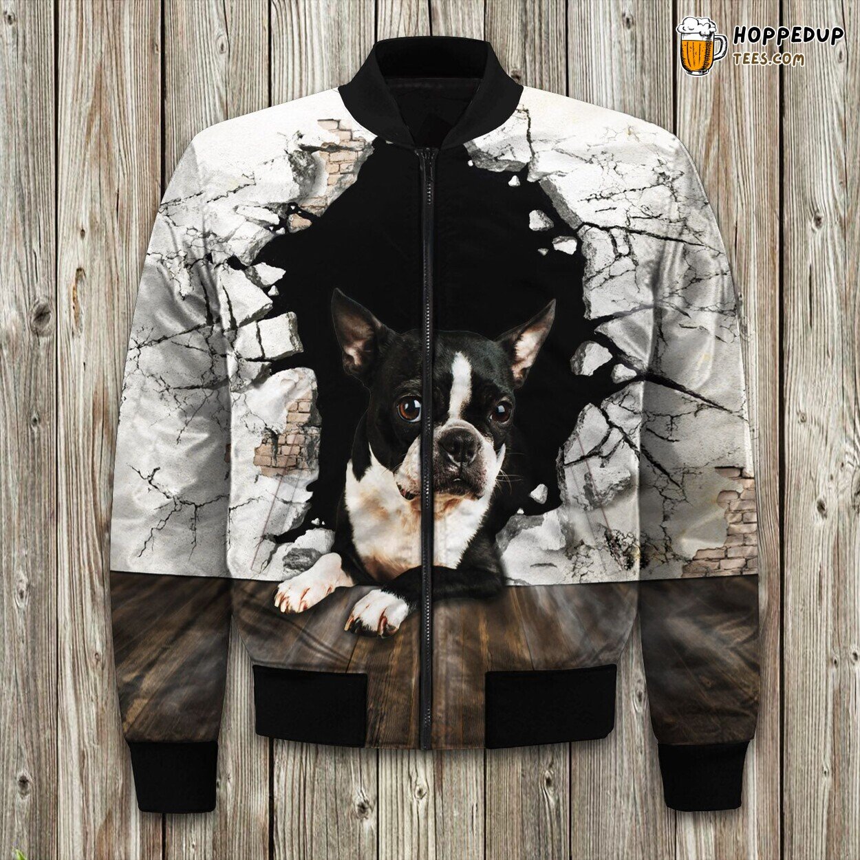 Boston Step Theme Winter Bomber Jacket Urban Chic and Warmth