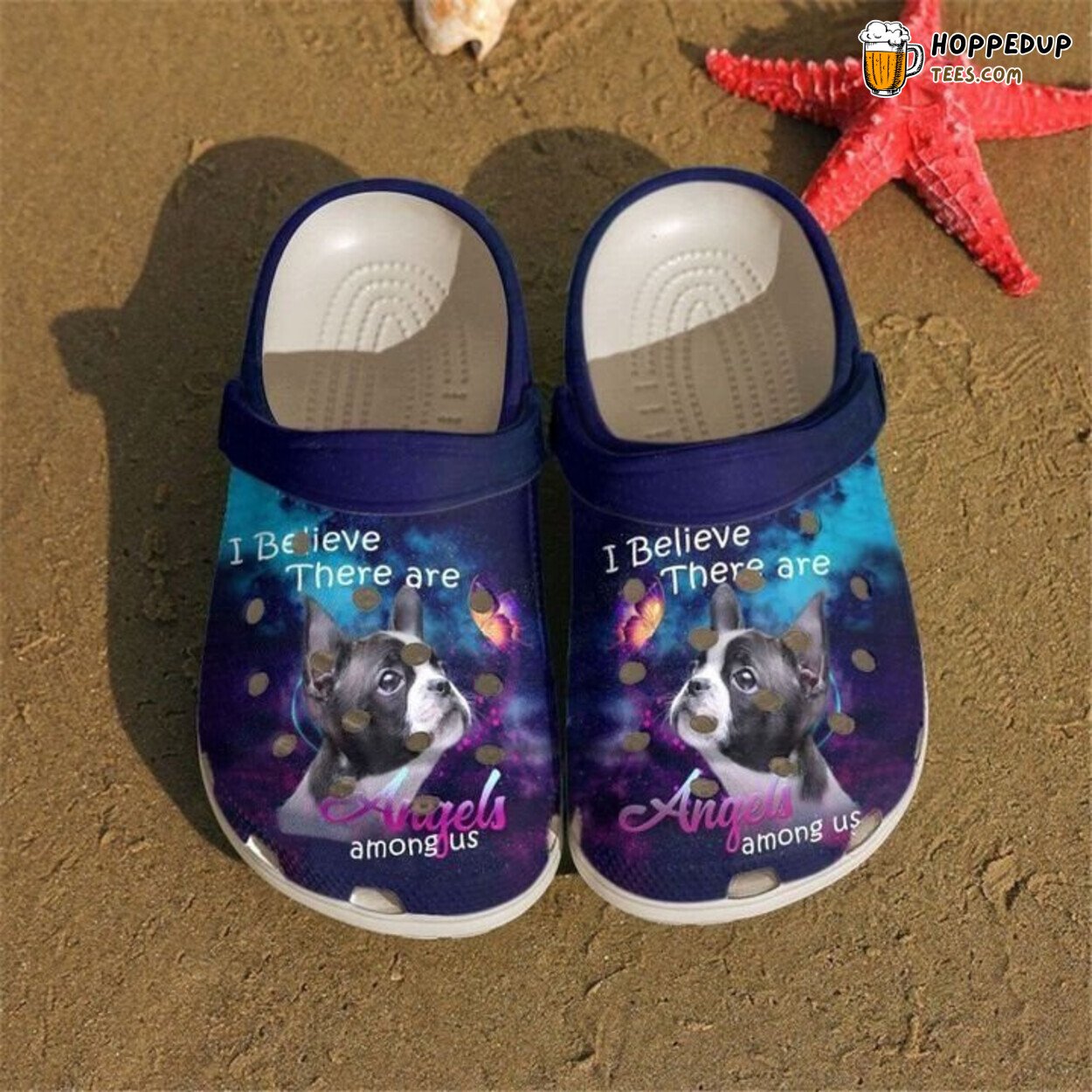 Boston Terrier Angels Among Us Classic Comfortable Clogs Shoes