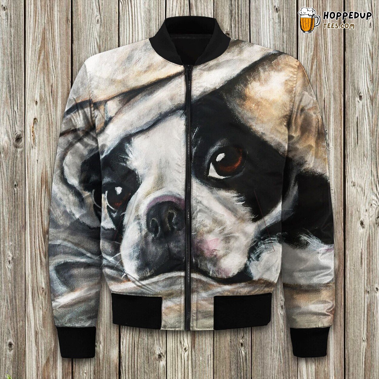 Boston Terrier Charm Winter Bomber Jacket Tailored Unique Elegance Precision Craft