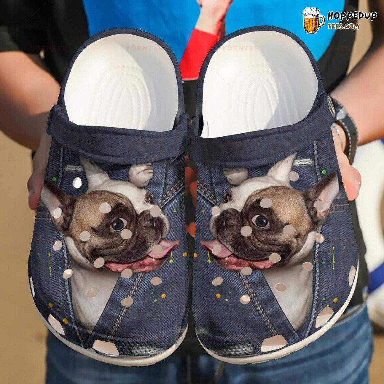 Boston Terrier In Pocket Fashion Lover Gift Comfortable Rubber Clogs