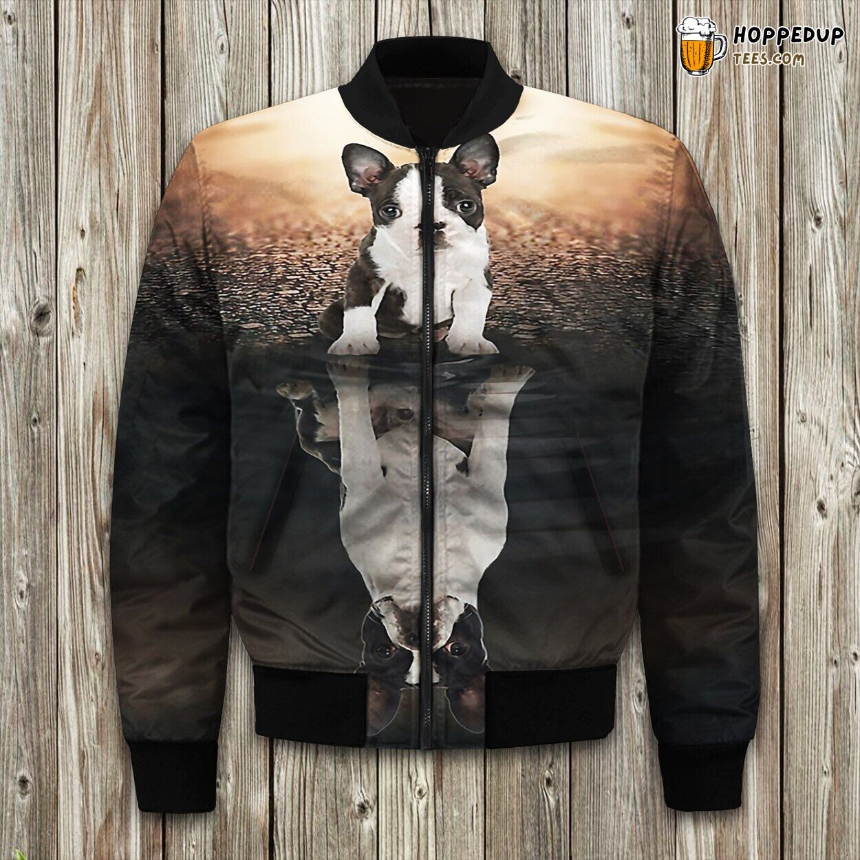 Boston Terrier Mirror Bomber Jacket
