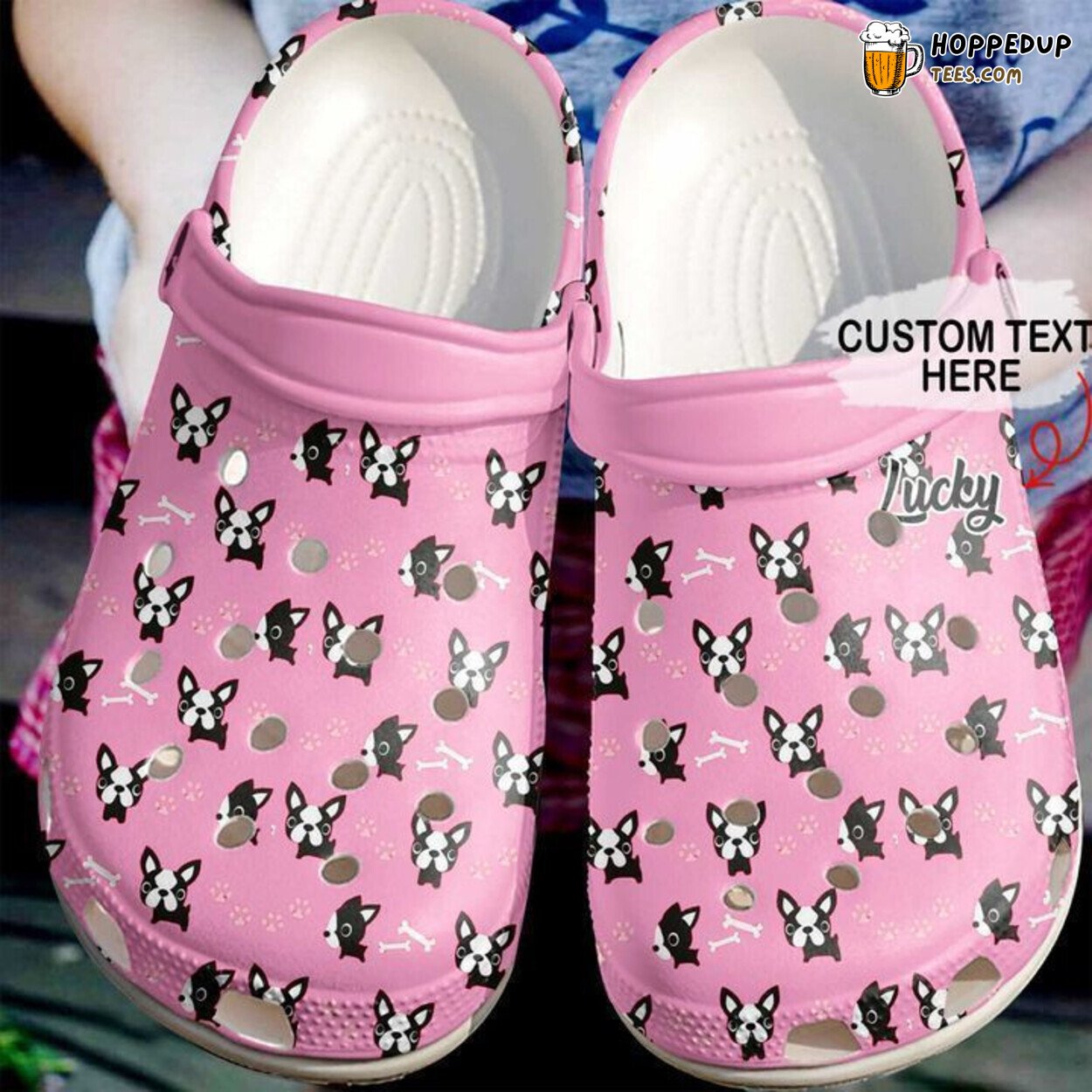 Boston Terrier Pattern Personalized Classic Comfortable Clogs Shoes