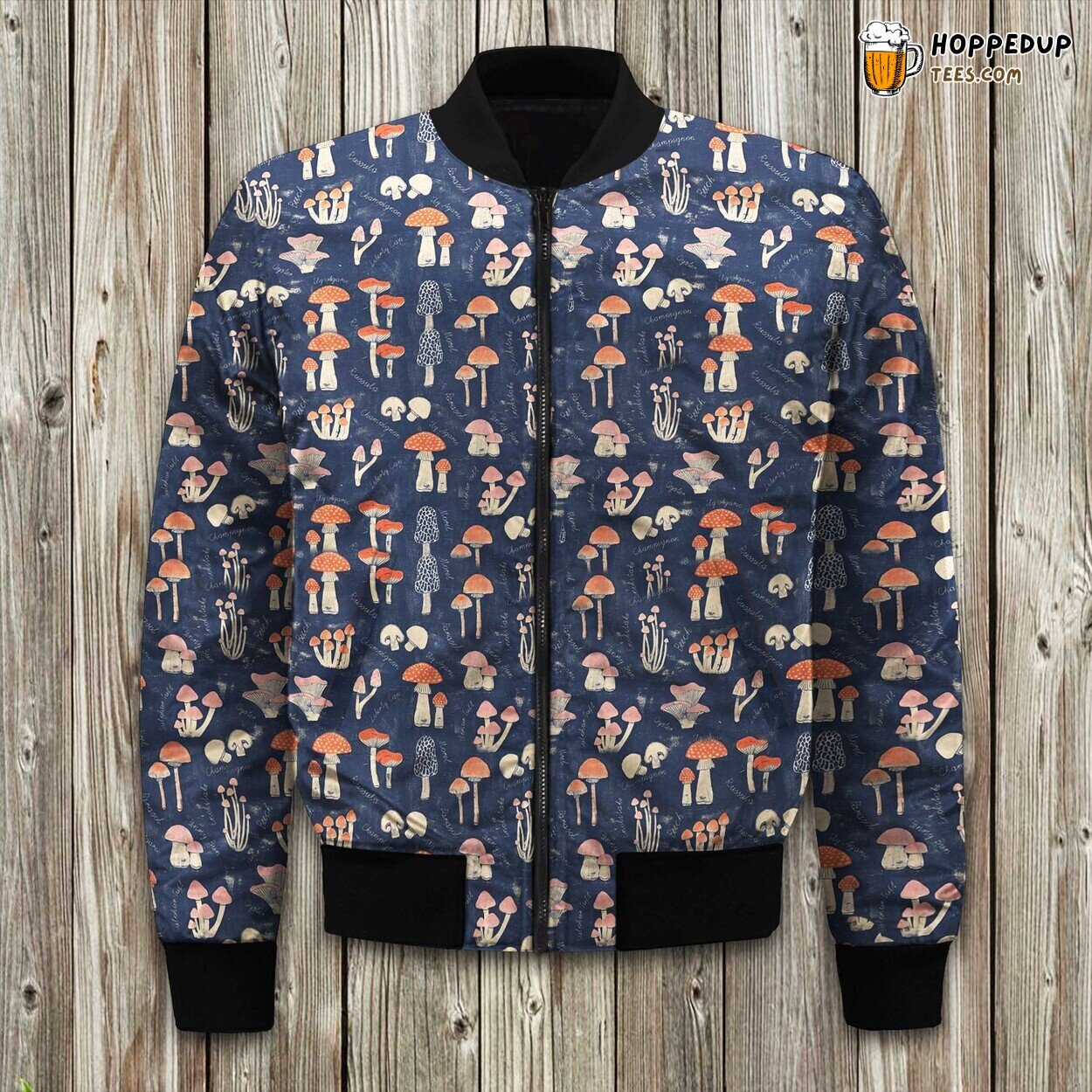 Botanical Mushroom Collection Bomber Jacket