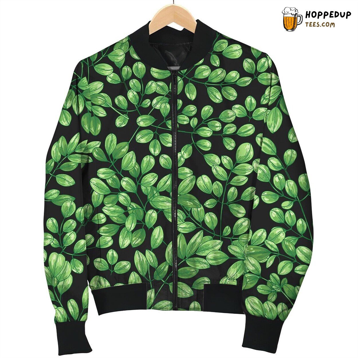 Botanical Seamless Pattern With Miracle Tree Bomber Jacket