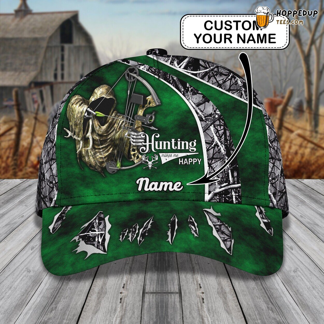 Bowhunting Premium 3D Classic Cap Personalized Name Unique Styling Design