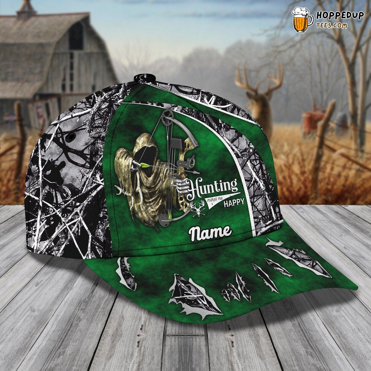 Bowhunting Premium 3D Classic Cap Personalized Name Unique Styling Design Bowhunting Premium 3D Classic Cap Personalized Name Unique Styling Design