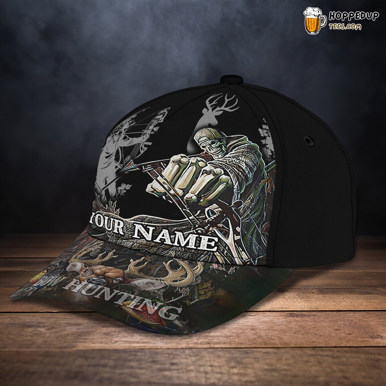 Bowhunting Theme 3D Classic Cap Personalized Name Unique Elegant Style Bowhunting Theme 3D Classic Cap Personalized Name Unique Elegant Style