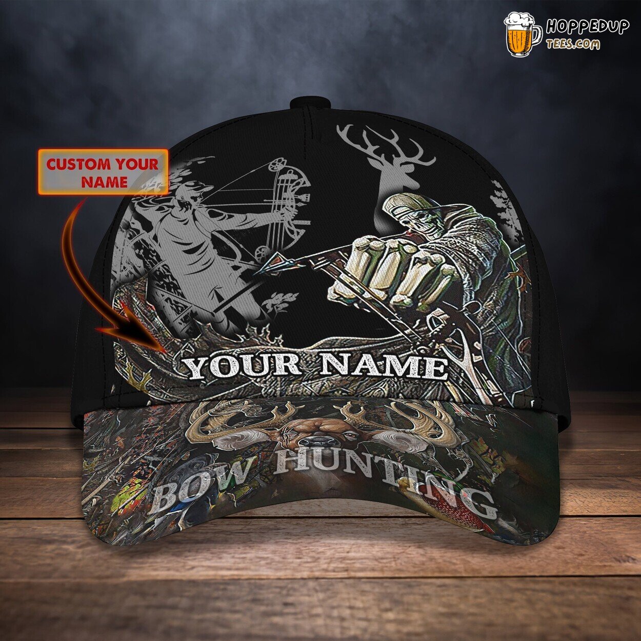Bowhunting Theme 3D Classic Cap Personalized Name Unique Elegant Style