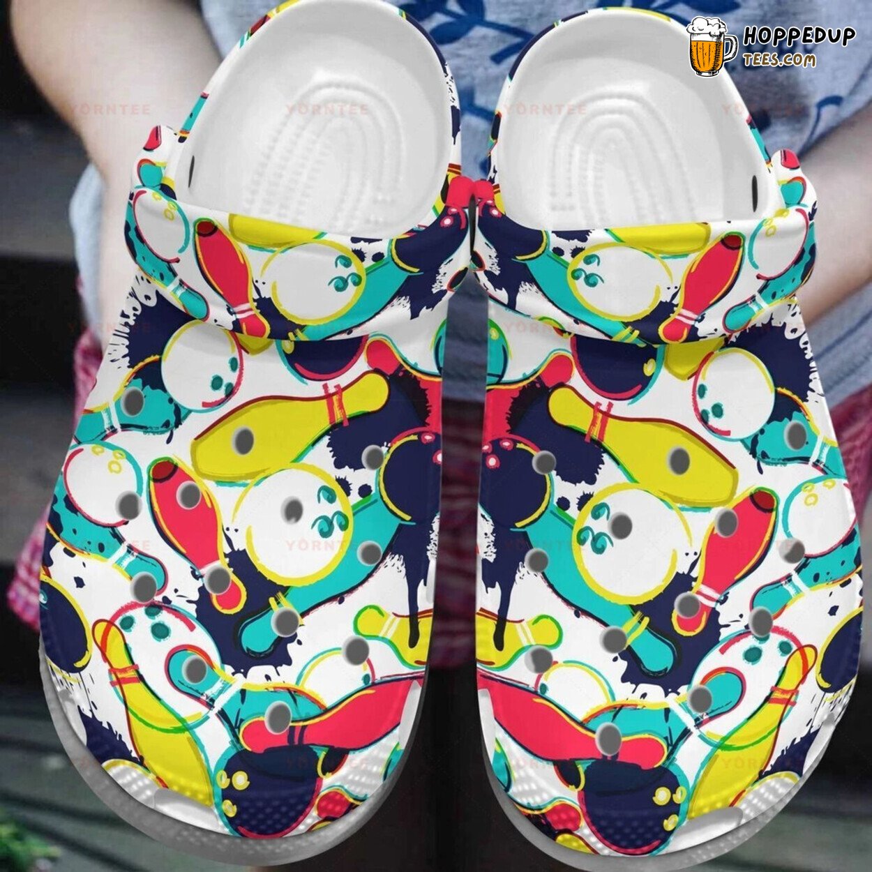 Bowling Colorful 3 Lover Gift Rubber Comfortable Unique Clogs