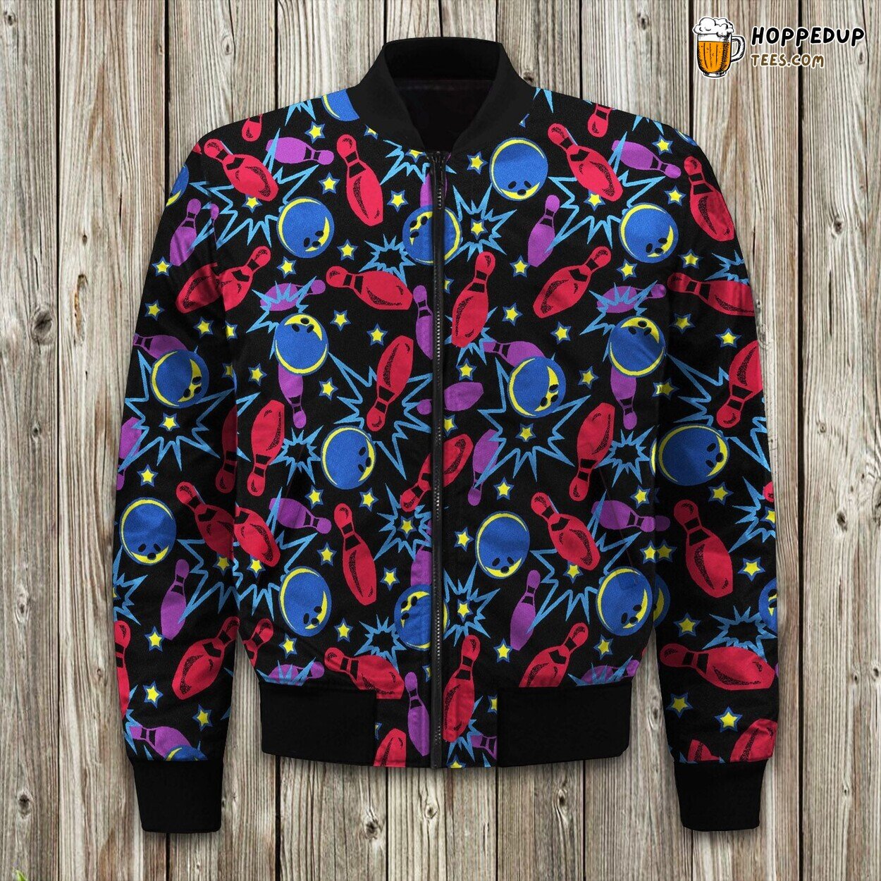 Bowling in Retro Style Bomber Jacket Vintage Winter Sports Fashion Resonance