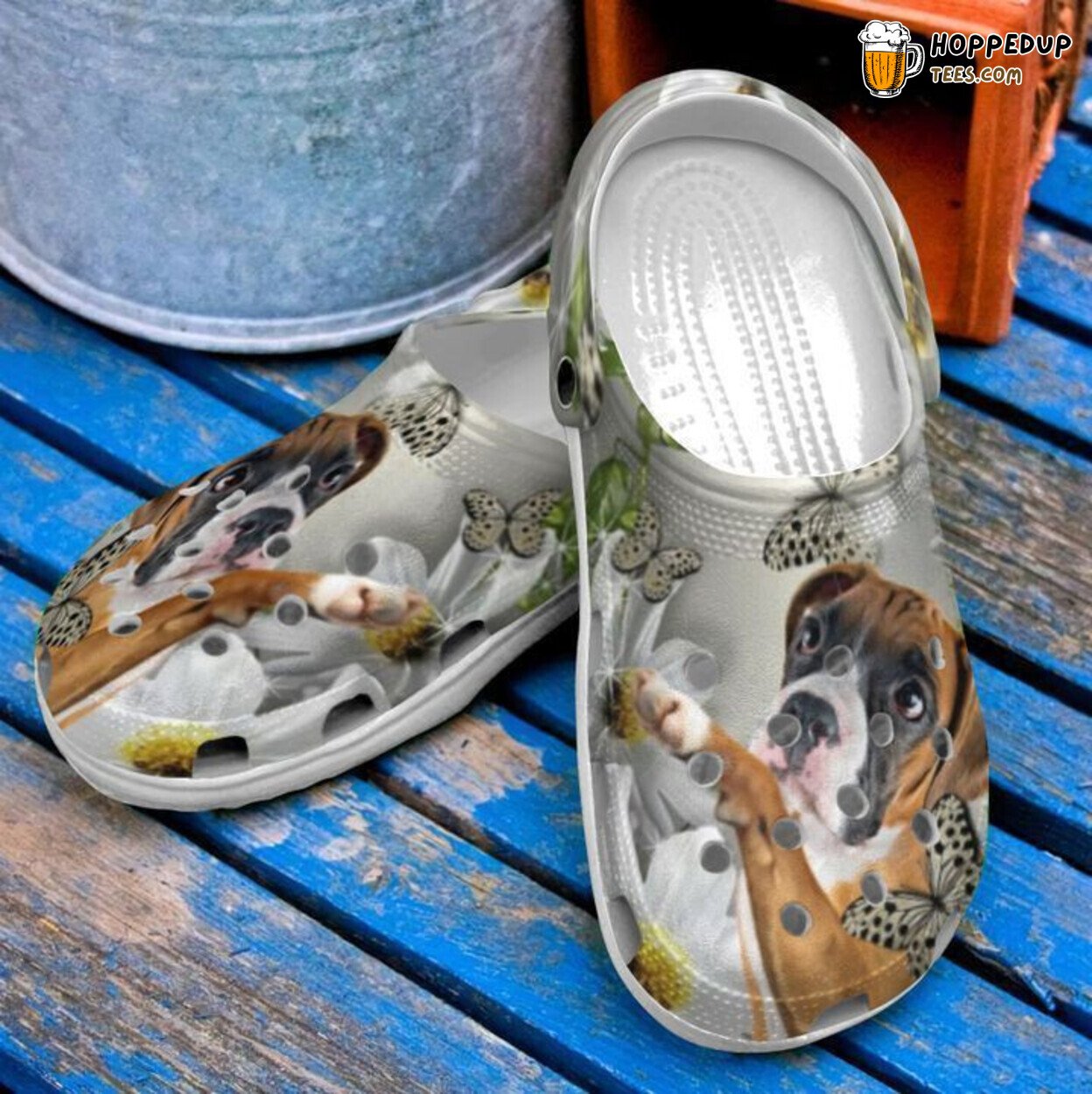 Boxer Daisy Classic Themed Comfortable Unique Stylish Design Clogs