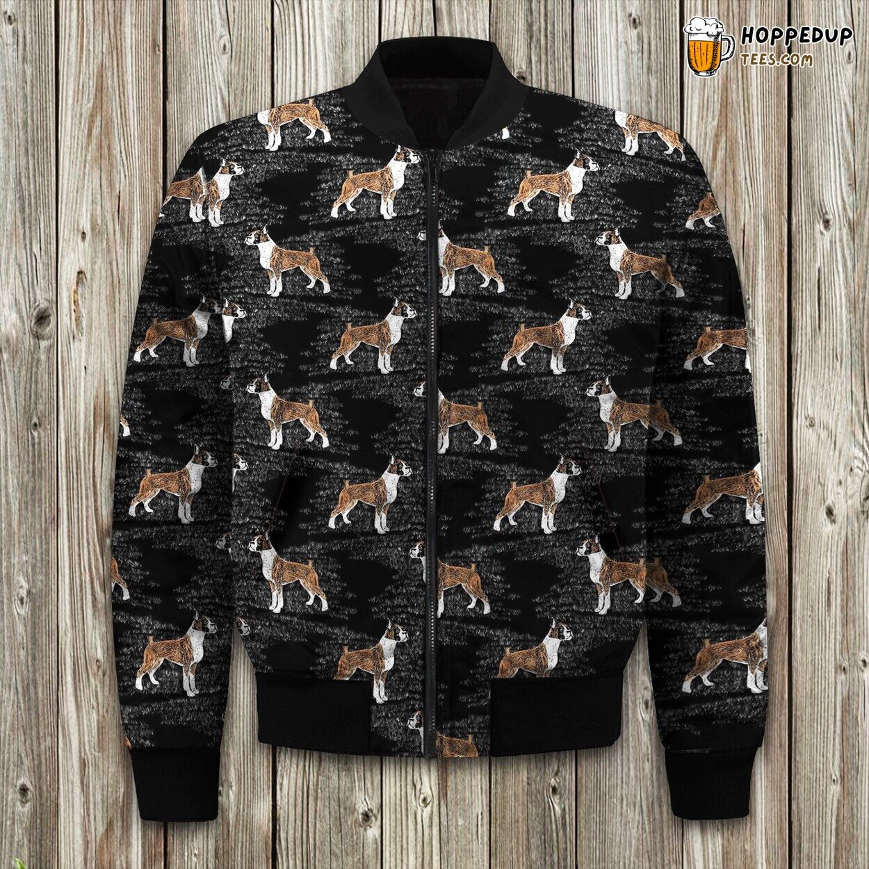 Boxer Dog Inspired Design Unique Winter Bomber Jacket Comfortable Wear