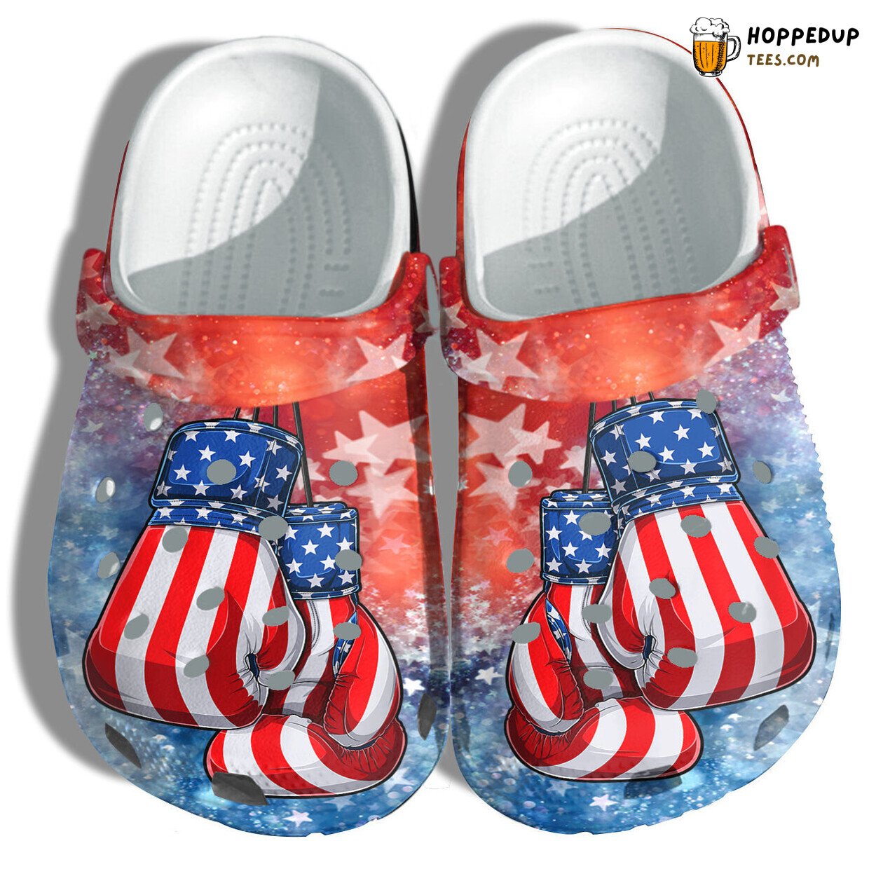 Boxing Fighter Breast Cancer America Flag Women Birthday Gift Shoes