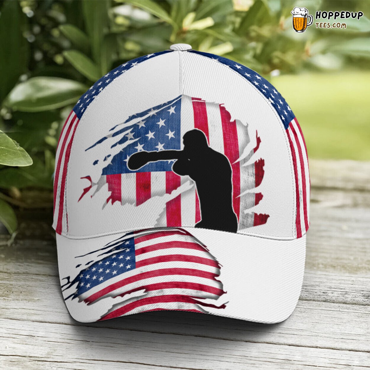 Boxing Passion US Flag Pattern Unique Statement Design Baseball Cap