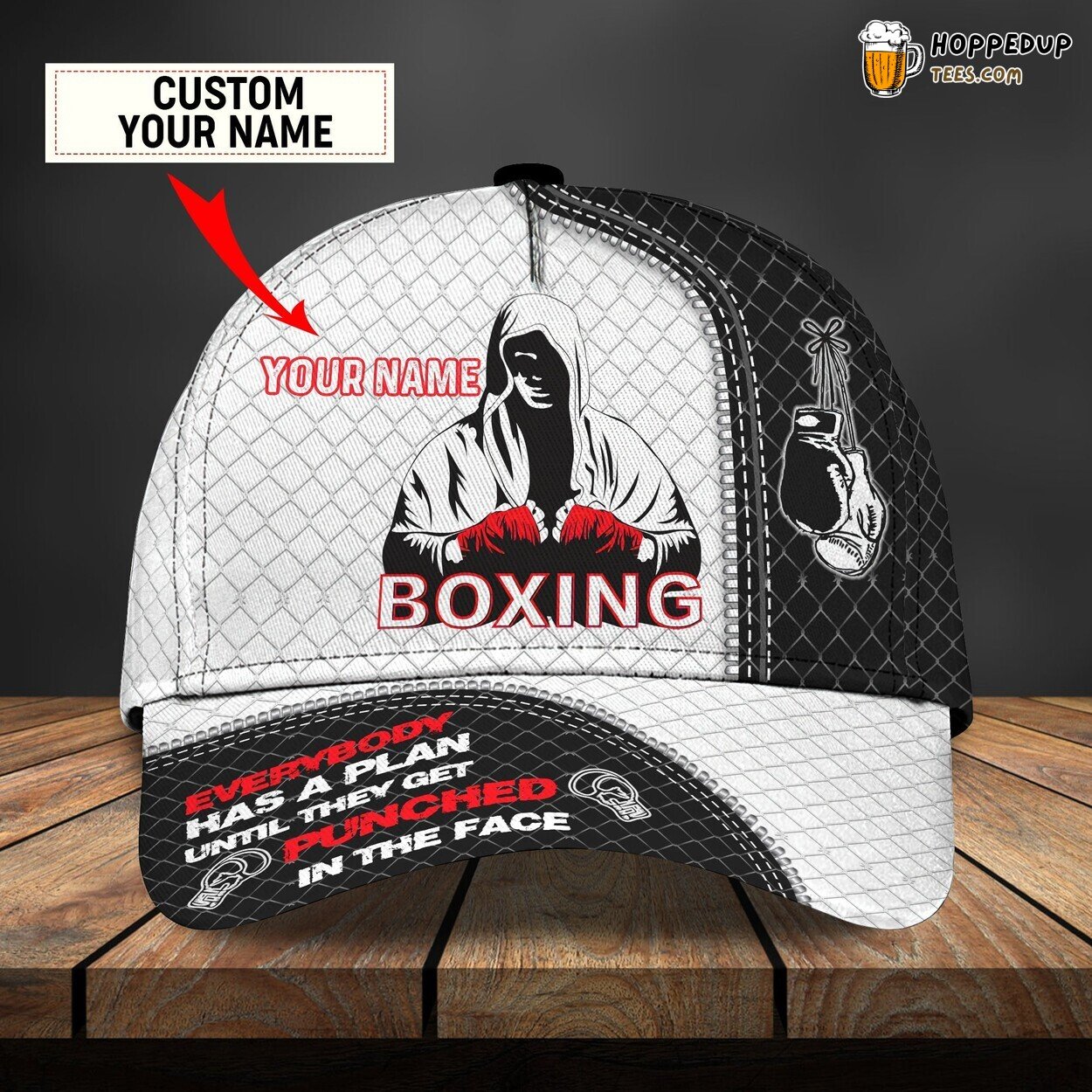 Boxing Theme 3D Classic Cap Personalized Name Unique Embroidery Look
