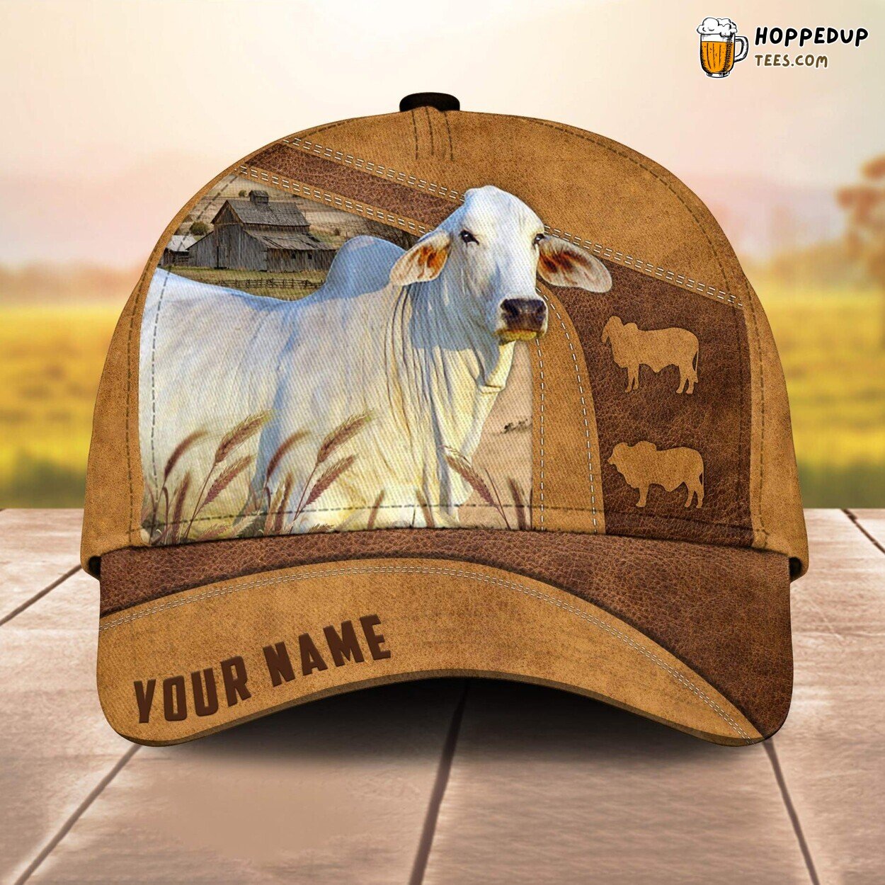 Brahman Cale 3D Custom Cap All Over Print Baseball Farm Animal Lover Leather Design