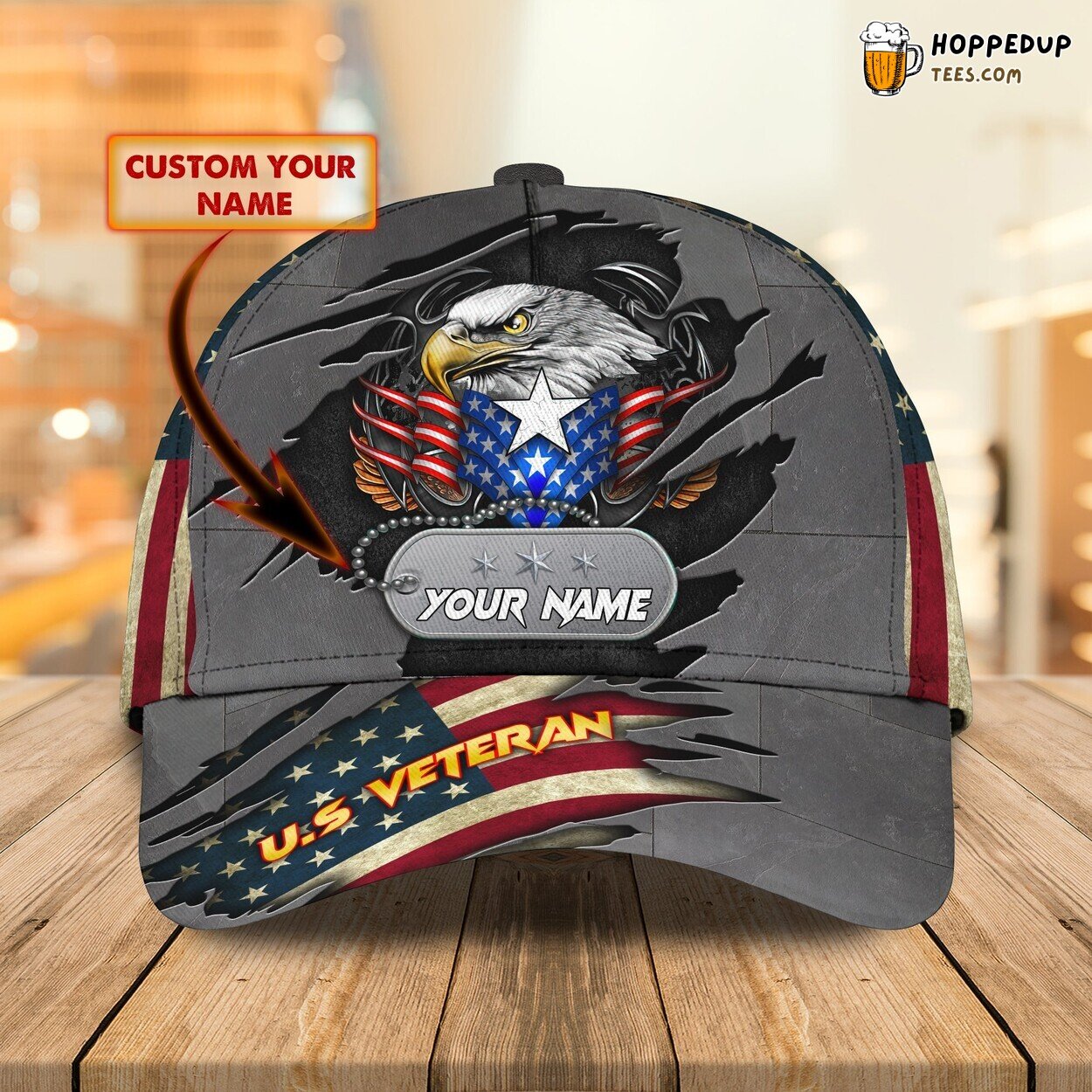 Brave US Veteran 3D Classic Cap Personalized Name Unique Design Style