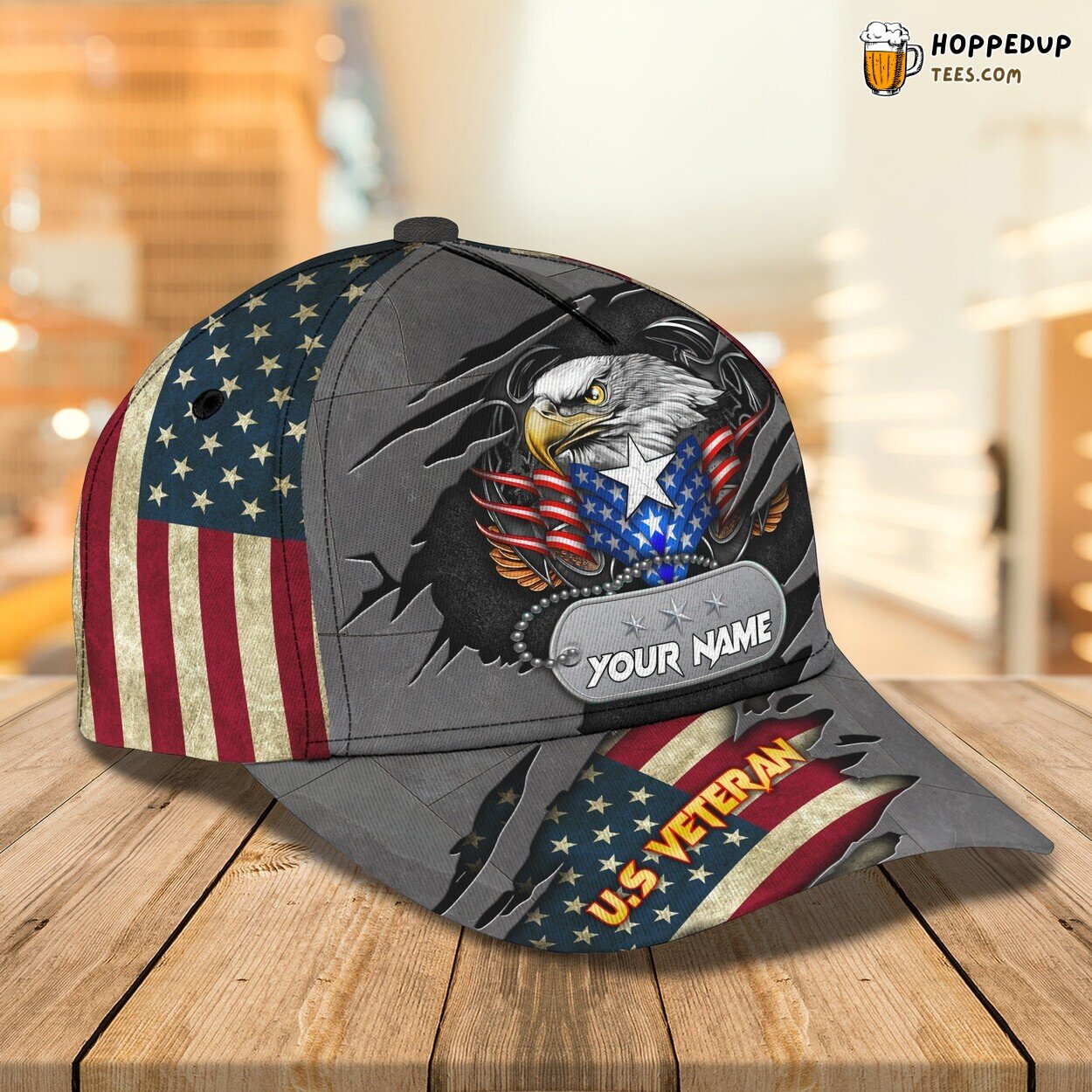 Brave US Veteran 3D Classic Cap Personalized Name Unique Design Style