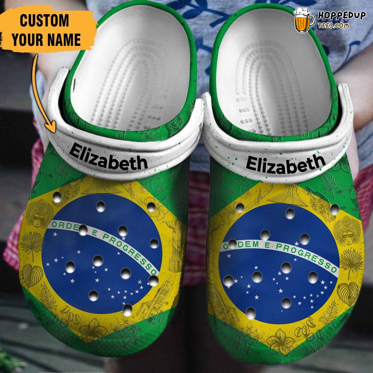 Brazil Flag Personalized Comfortable Unique Stylish Design Clogs