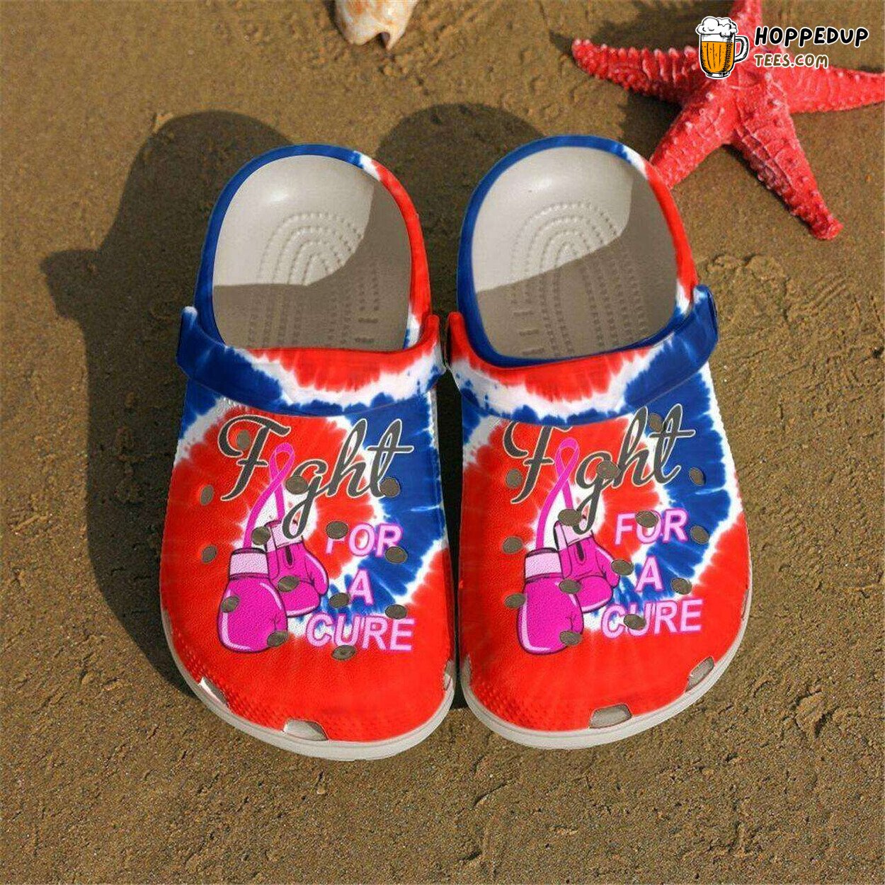 Breast Cancer Awareness Fight Cure Tie Dye Comfort Clogs