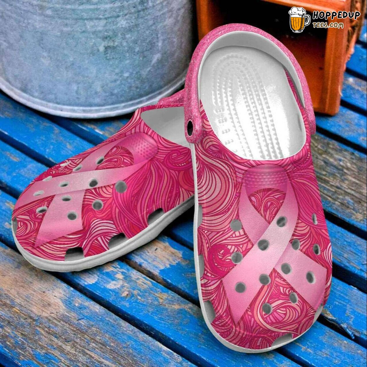 Breast Cancer Awareness Ribbon Themed Comfortable Unique Clogs