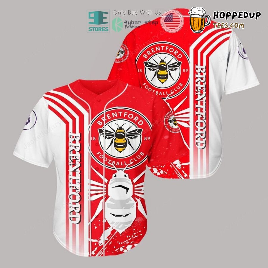 Brentford FC White Red Baseball Jersey Unisex Shirt