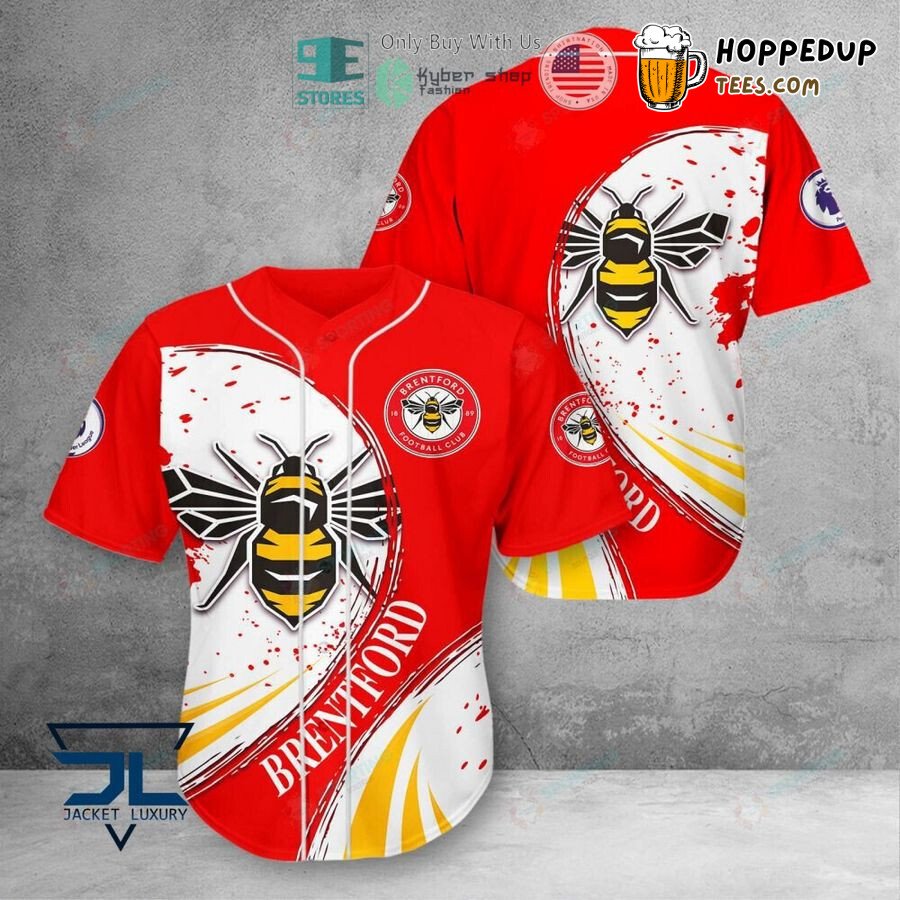Brentford FC White Red Yellow Baseball Jersey Unisex Shirt