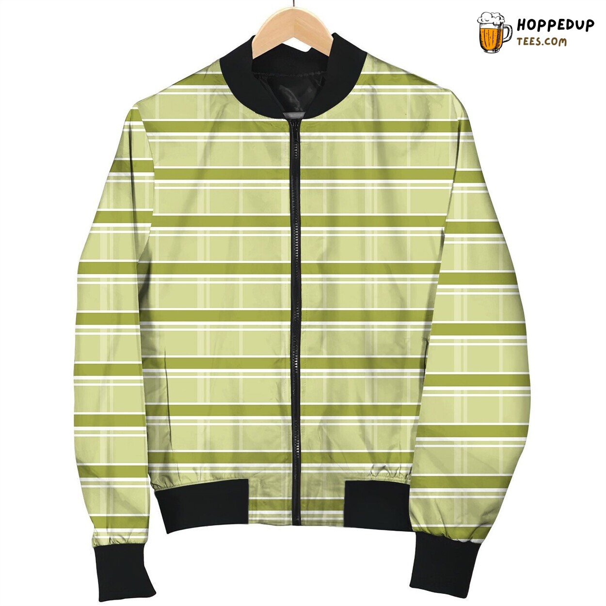 Breton Stripe Pattern Bomber Jacket