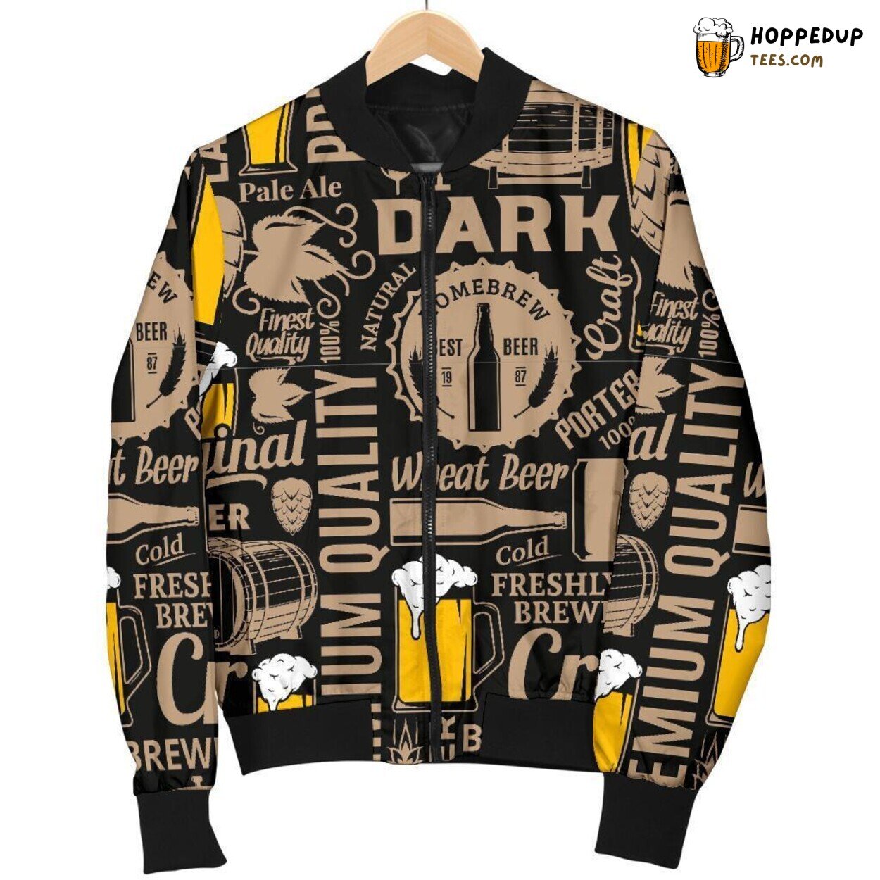 Brewery’s Finest Craft Beer Men’s Bomber Jacket Unique Pattern Design Art Brewery’s Finest Craft Beer Men’s Bomber Jacket Unique Pattern Design Art