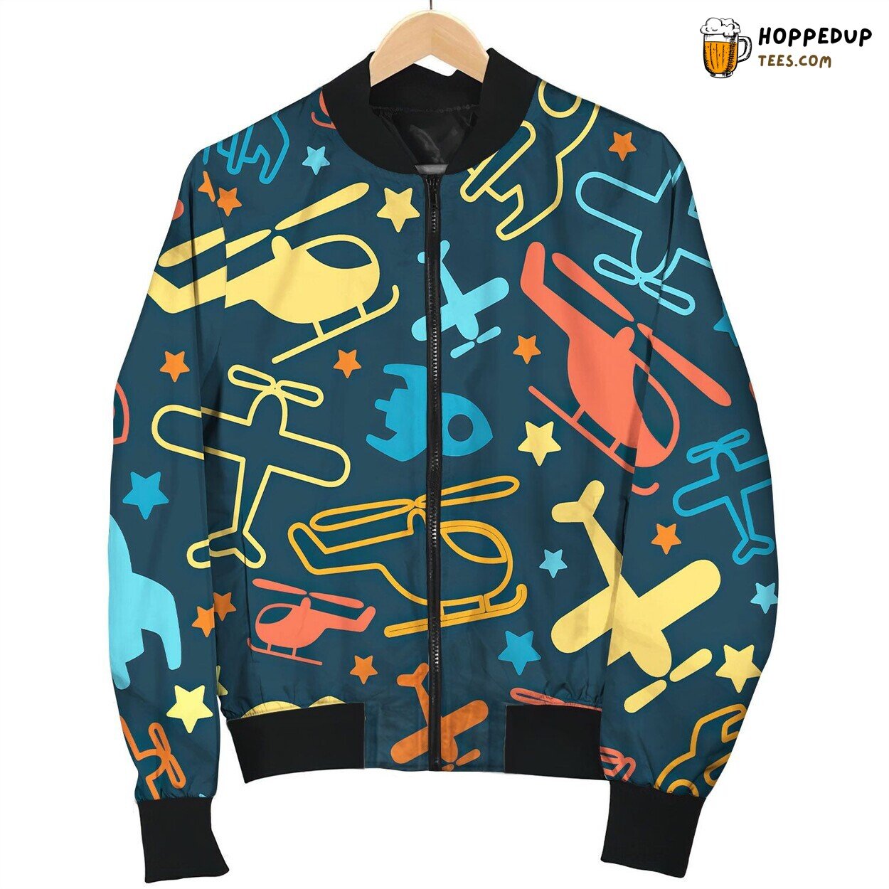 Bright Pattern Kids Cartoon Bomber Jacket