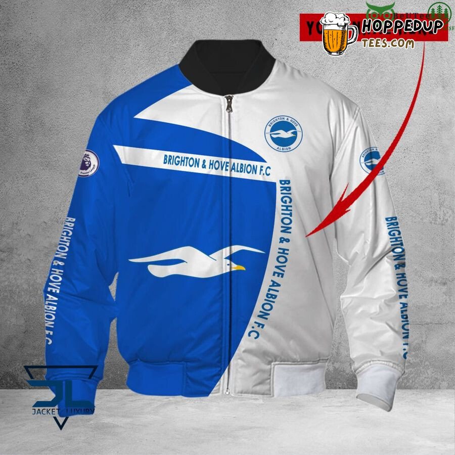 Brighton & Hove Albion FC Custom Name Logo Edition Bomber Jacket