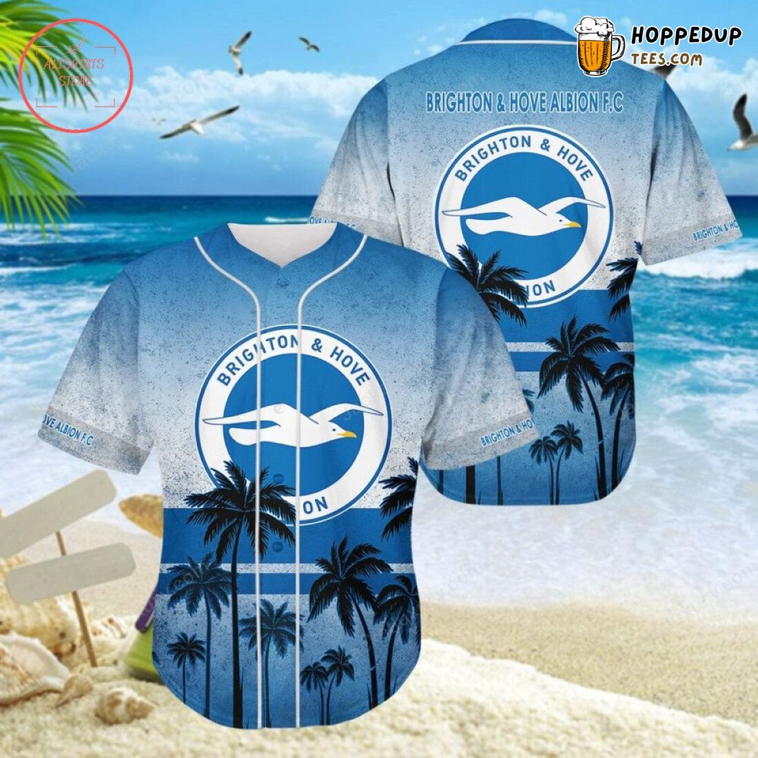 Brighton & Hove Albion FC Coconut Tree Beach Baseball Jersey Unisex Shirt
