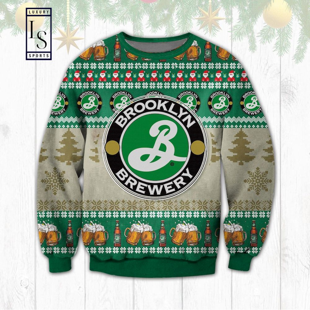 Brooklyn Brewery Beer Ugly Christmas Sweater HU