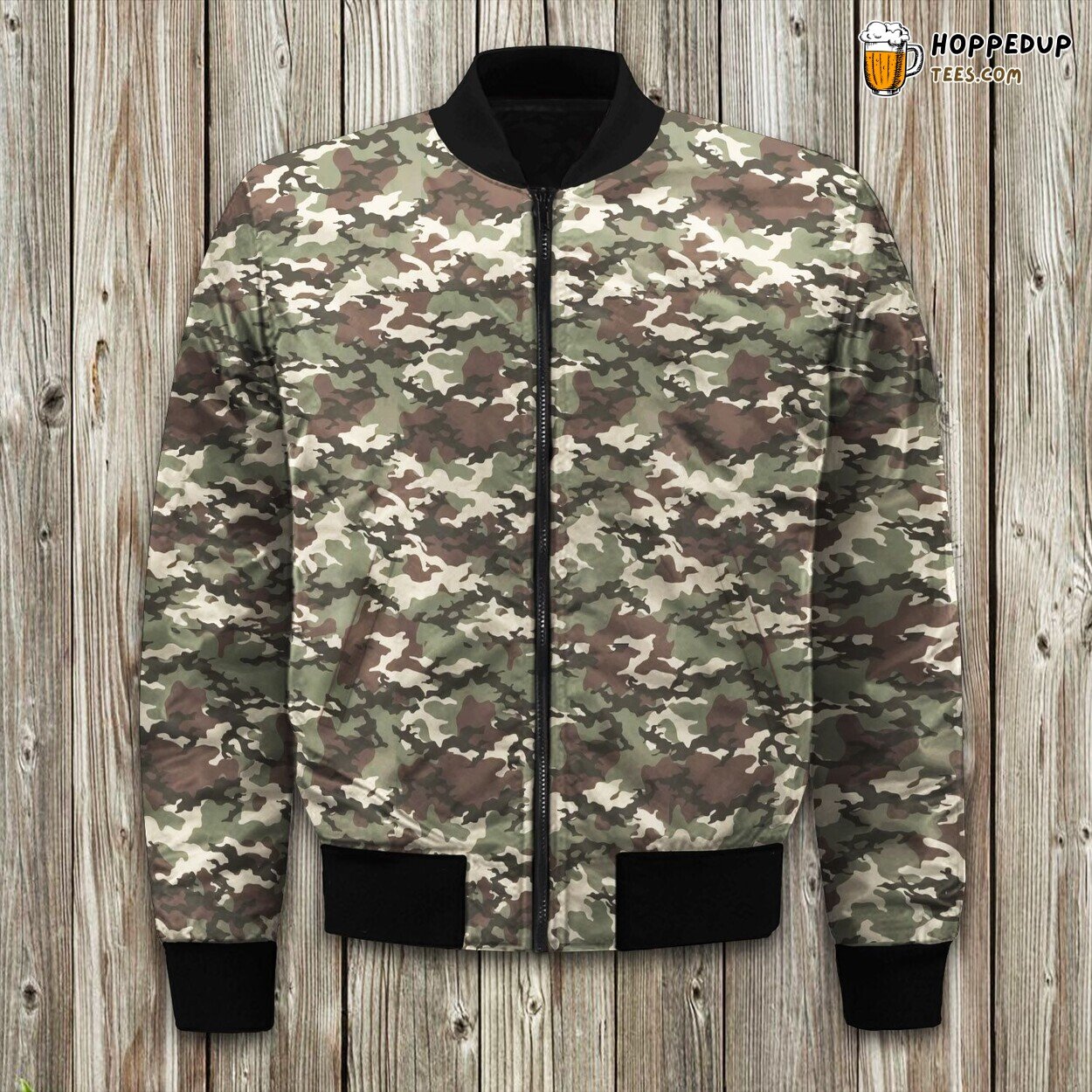 Brown Camouflage Bomber Jacket
