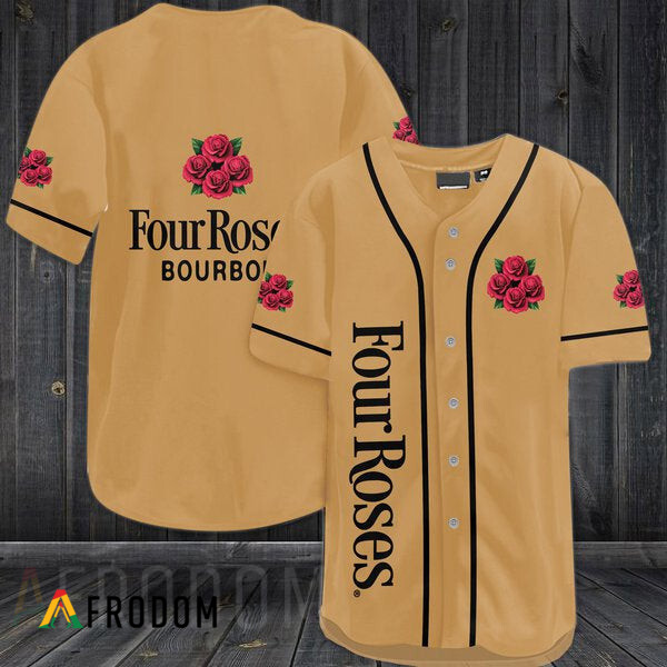 Brown Four Roses Bourbon Baseball Jersey HU